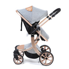 Multi-function travel system luxury folding baby stroller with cushion washable